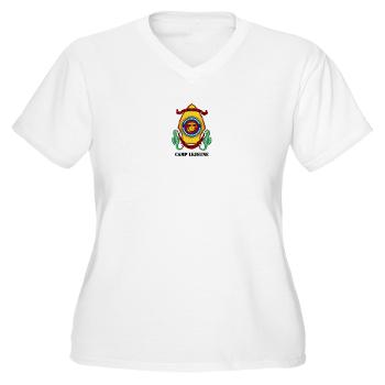 CL - A01 - 04 - Marine Corps Base Camp Lejeune with Text - Women's V-Neck T-Shirt